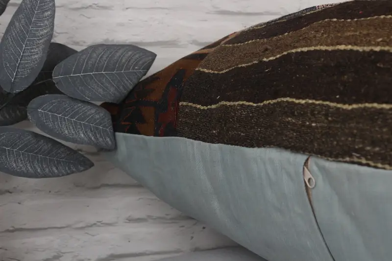 Aesthetic Pillow Cover, Car Pillow, Pillow Cover, 32x32 Brown Pillow Cover, Ethnical Kilim Rug Pillow, Turkish Pillow, Vintage Kilim Pillow - 7