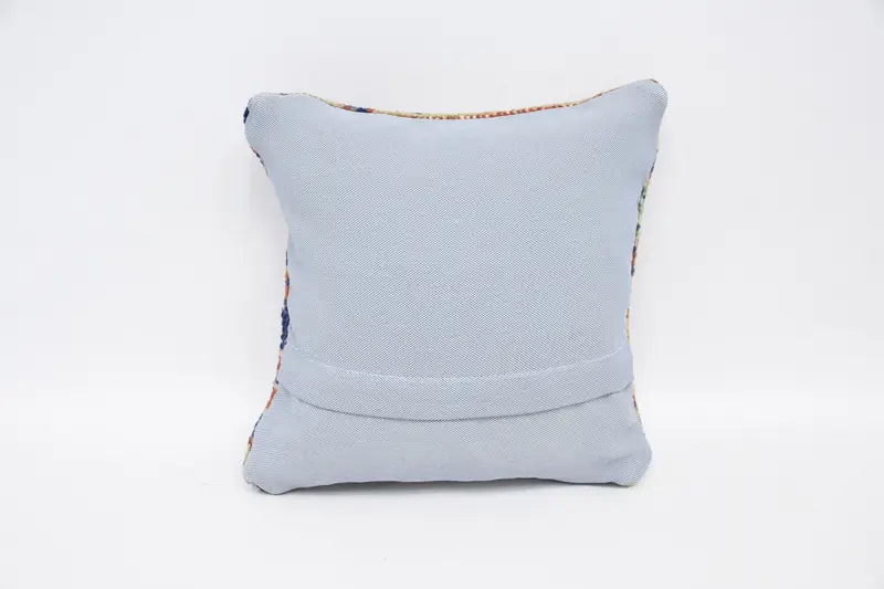 Vintage Kilim Pillow, 12x12 Blue Pillow Case, Cushion, Tapestry Cushion, Interior Designer Pillow, Turkish Pillow, Comfy Throw Cushion Cover - 6