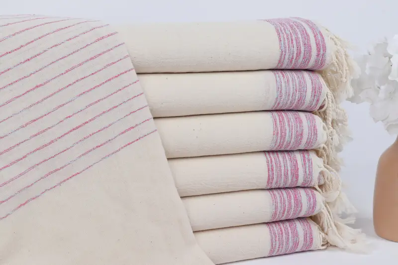 Luxury towel, Bachelorette Party Favors, Organic Beach Towel, Gym Towel, Anniversary Gift For Her, Custom Beach Towel, 68x36 Cotton Striped Towel - 1