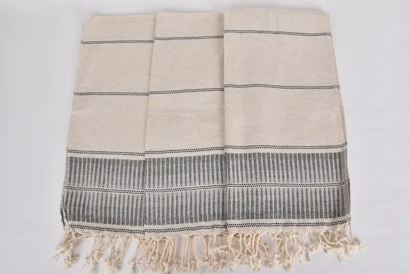 Onun için hediye, monogram çay havlu, kişiselleştirilmiş hediyeler, ev için hediye, 40x20 keten çizgili havlu, nedime hediyeleri, kişiselleştirilmiş bulaşık havlu - 7