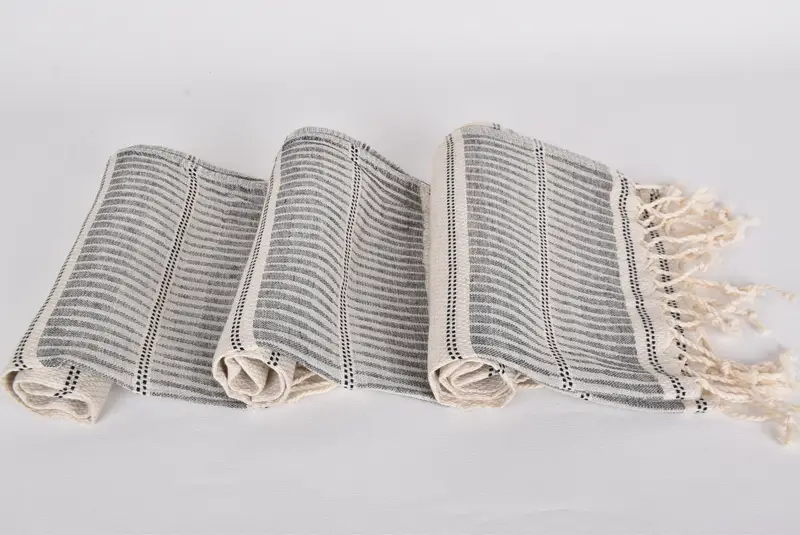 Onun için hediye, monogram çay havlu, kişiselleştirilmiş hediyeler, ev için hediye, 40x20 keten çizgili havlu, nedime hediyeleri, kişiselleştirilmiş bulaşık havlu - 8