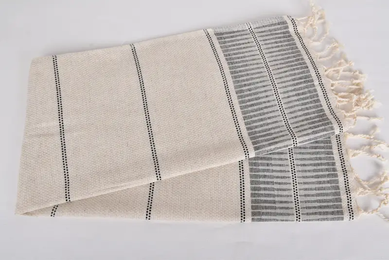 Onun için hediye, monogram çay havlu, kişiselleştirilmiş hediyeler, ev için hediye, 40x20 keten çizgili havlu, nedime hediyeleri, kişiselleştirilmiş bulaşık havlu - 4