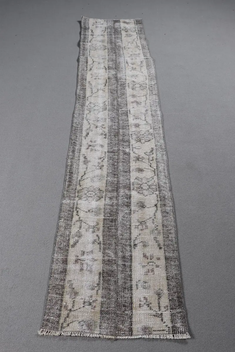 Brown Beige Persian Rug, 1,7x8,1 ft Chic Decor