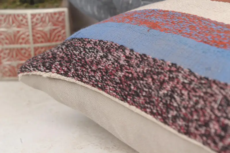 16x16 Blue Pillow Case, Floor Cushion, Outdoor Throw Cushion Cover, Vintage Pillow, Kilim Cushion Sham, Interior Designer Pillow, Pillow Case - 7