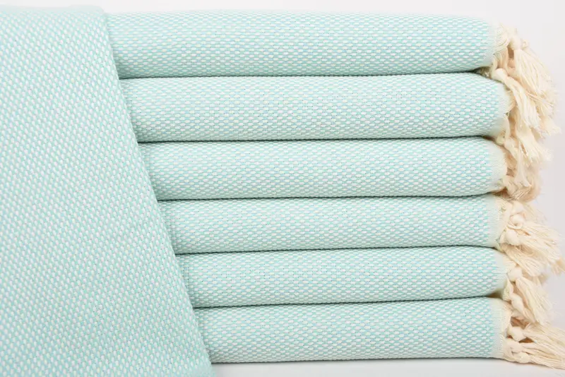 Turkish Beach Towel Mint Polka Dot Bridesmaid Gift, 18x36 Inches