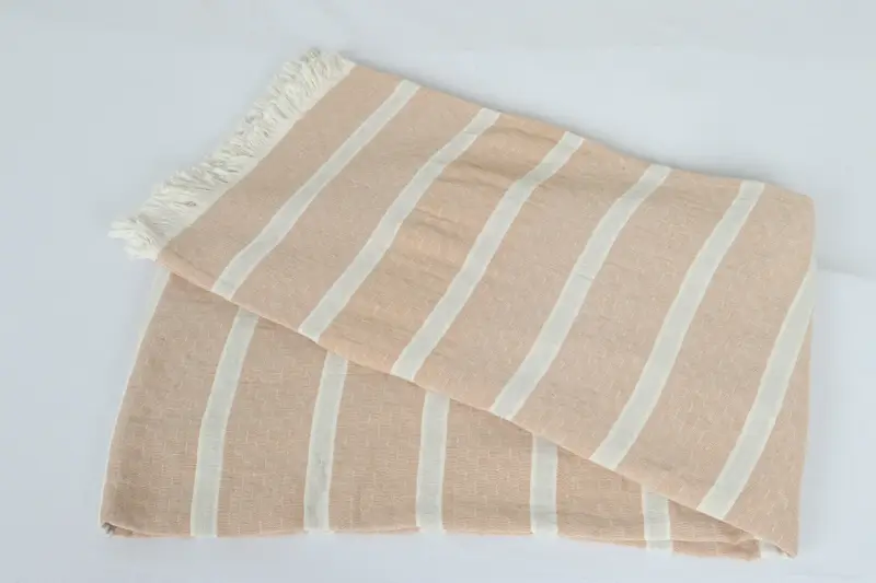 Throw Blankets, Boho Throw Blankets, Turkish Blanket, 96x84 Cotton Striped Towel, Woven Throw Blanket, Beach Theme Wedding Gift, Turkish Tablecloth - 6