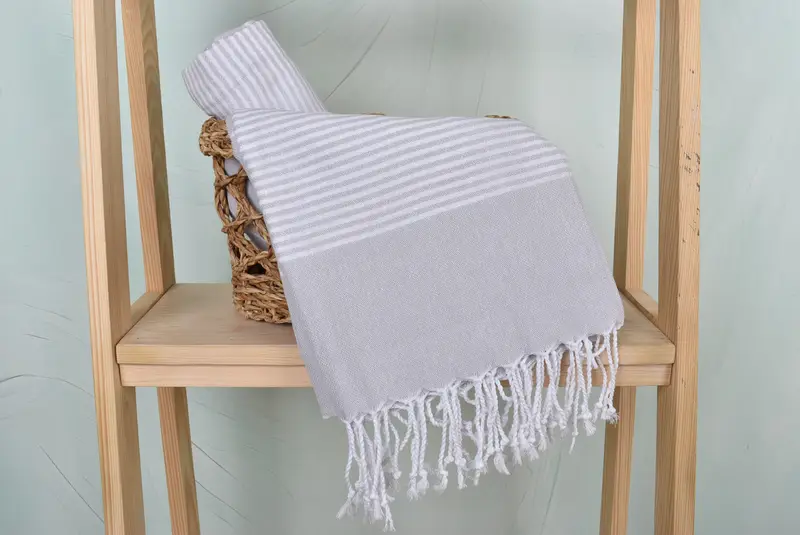 Valentines Gift, Bridesmaid Gift Towel, Organic Towel, 70x40 Cotton Striped Towel, Bachelorette Party Gifts Bridesmaids, Lightweight Turkish towel - 4