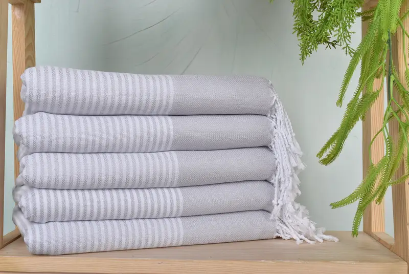 Valentines Gift, Bridesmaid Gift Towel, Organic Towel, 70x40 Cotton Striped Towel, Bachelorette Party Gifts Bridesmaids, Lightweight Turkish towel - 1