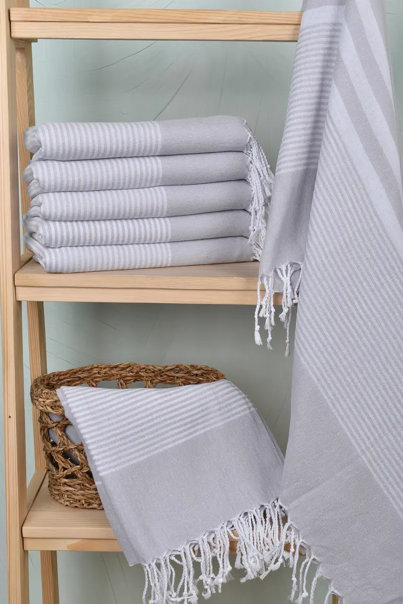Valentines Gift, Bridesmaid Gift Towel, Organic Towel, 70x40 Cotton Striped Towel, Bachelorette Party Gifts Bridesmaids, Lightweight Turkish towel - 3