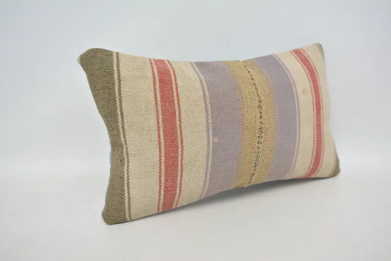 Pillow for Sofa, Kilim Cushion Sham, Toss Pillow, Cushion Case, Pillow for Couch, 12x20 Red Pillow, Decorative Throw Pillow Case - 3