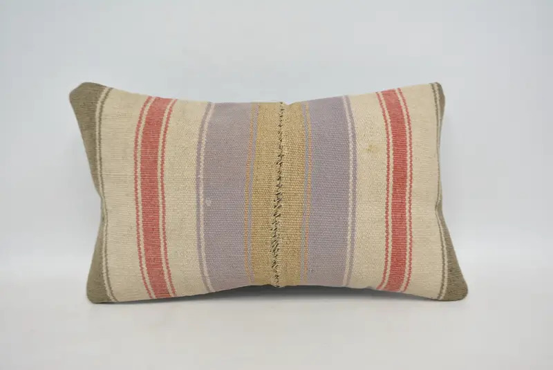 Pillow for Sofa, Kilim Cushion Sham, Toss Pillow, Cushion Case, Pillow for Couch, 12x20 Red Pillow, Decorative Throw Pillow Case - 1