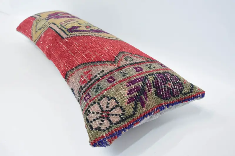 12x36 Red Cushion Cover, Pillow Sham, Vintage Kilim Pillow, Interior Designer Pillow, Handmade Kilim Cushion, One Of A Kind Cushion Cover - 5