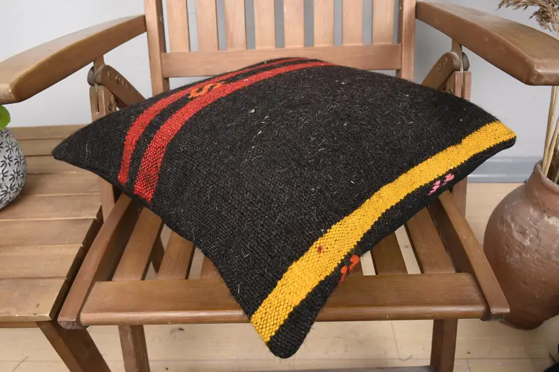 18x18 Red Pillow, Pillow for Sofa, Retro Throw Cushion Case, Pillow, Turkish Kilim Pillow, Bolster Pillow Case, Interior Designer Pillow - 4