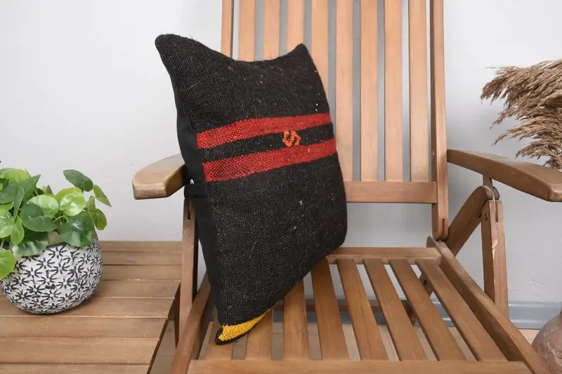 18x18 Red Pillow, Pillow for Sofa, Retro Throw Cushion Case, Pillow, Turkish Kilim Pillow, Bolster Pillow Case, Interior Designer Pillow - 2