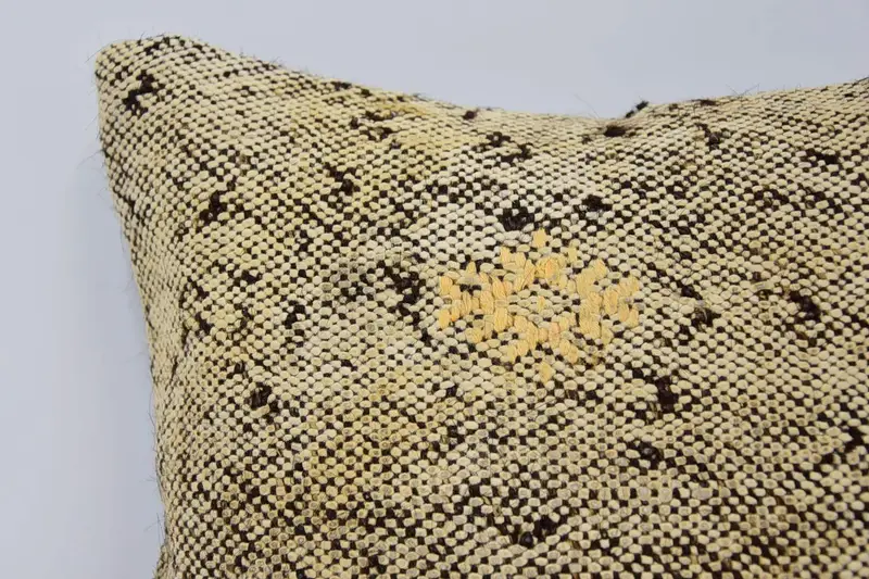 Ethnical Kilim Rug Pillow, Cushion Cover, 12x12 Brown Cushion Case, Boho Pillow Sham Cover, Bolster Throw Pillow Cover, Turkish Kilim Pillow - 2