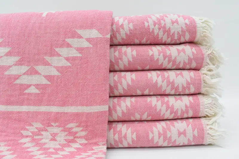 70x36 Pamuk Kilim Havlu, Gelin Duş Hediyeleri, Özel Plaj Havlusu, Havuz Kenarı, Organik Havlu, Hafif Türk Havlusu için saçaklı Türk Havlu - 1