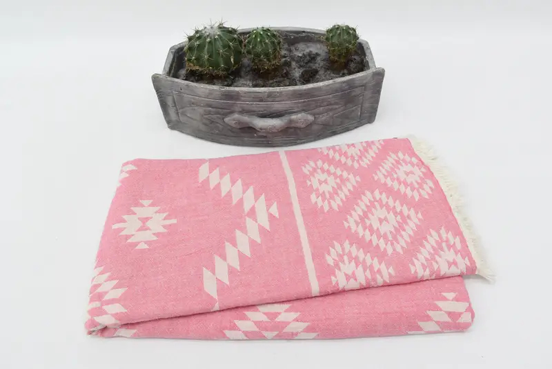 70x36 Pamuk Kilim Havlu, Gelin Duş Hediyeleri, Özel Plaj Havlusu, Havuz Kenarı, Organik Havlu, Hafif Türk Havlusu için saçaklı Türk Havlu - 4