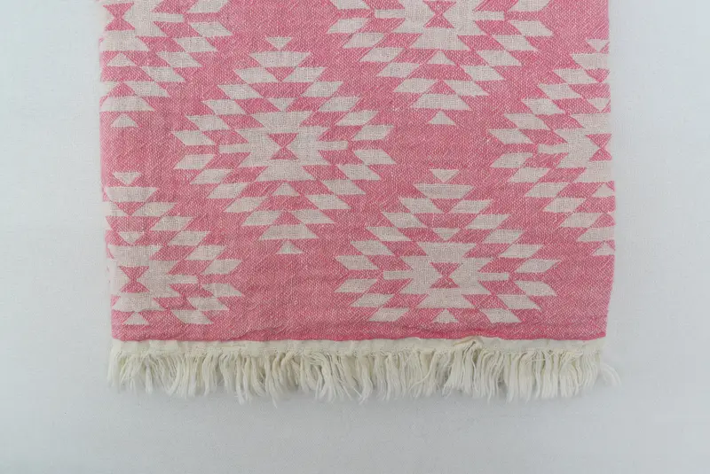 70x36 Pamuk Kilim Havlu, Gelin Duş Hediyeleri, Özel Plaj Havlusu, Havuz Kenarı, Organik Havlu, Hafif Türk Havlusu için saçaklı Türk Havlu - 6
