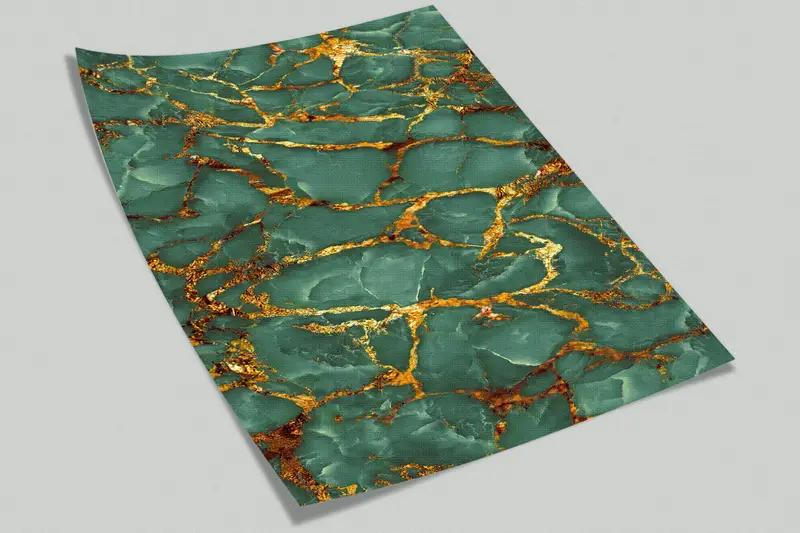 Modern Wall Paper, Green And Gold Marble Wall Art, Wall Paper Peel and Stick, Paper Wall Art, Green Wall Mural, - 8