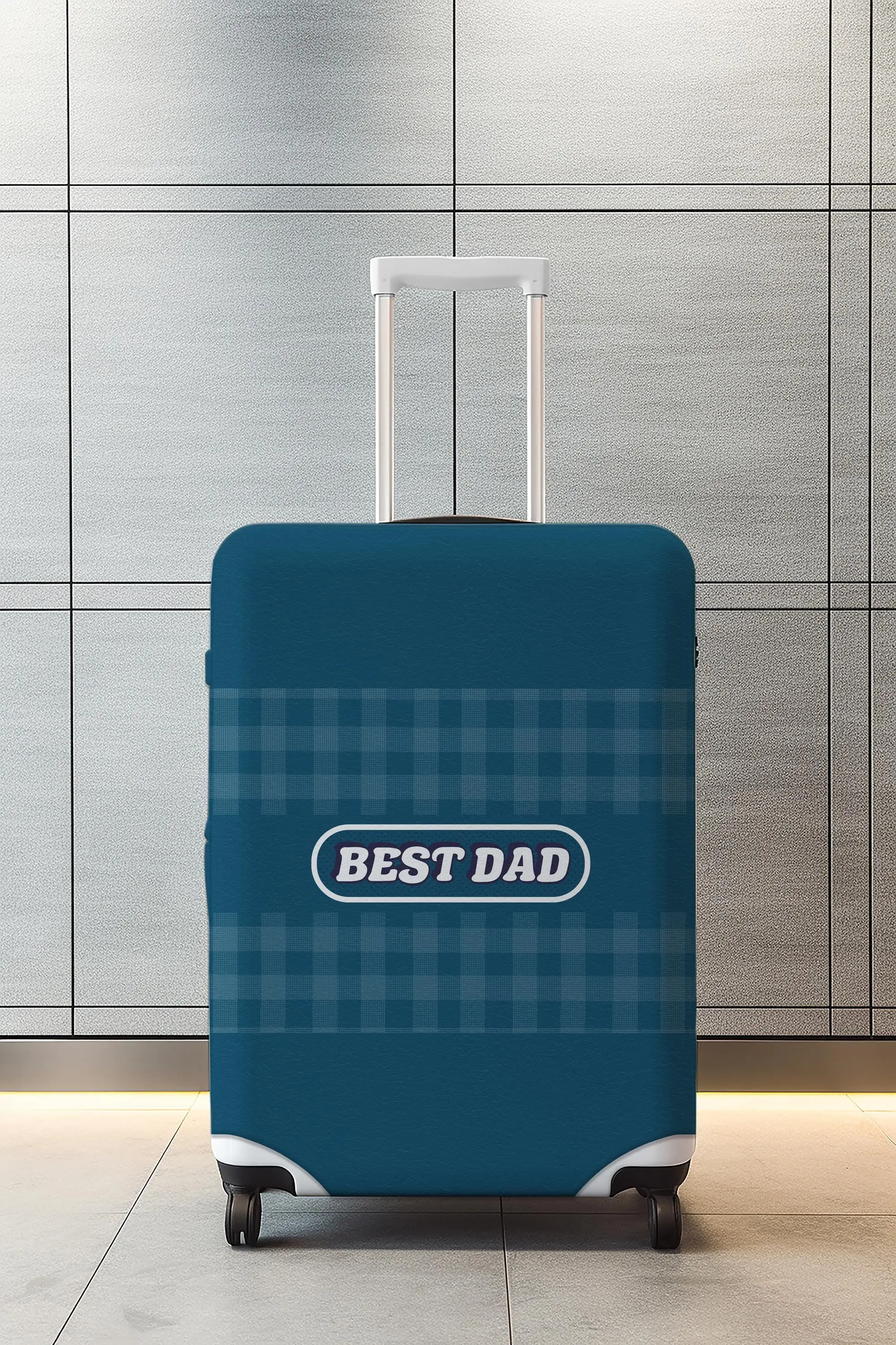 Blau karierte Gepäckhülle, individueller Schutz für Reisen, Vatergeschenk - 1