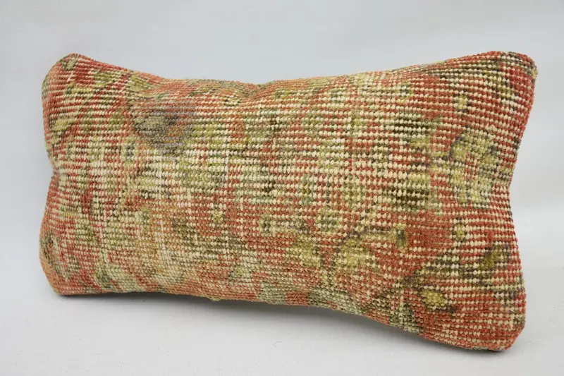 Outdoor Bolster Pillow, Vintage Kilim Pillow, Cushion Case, 8x16 Red Pillow Sham, One Of A Kind Pillow Sham, Pillow for Couch, Kilim Cushion Sham - 3