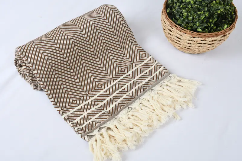 96x70 Cotton Diamond Towel, Turkish Beach Blanket, Personalized Gifts, Wedding Anniversary Gift, Monogram Blanket, Personalized Blanket, Gift Boxes - 4