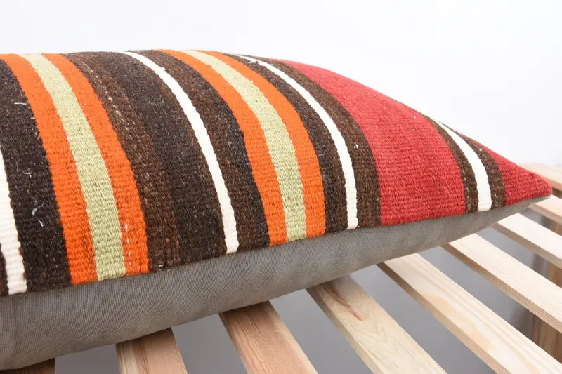 Pet Cushion Case, Cushion Case, Kilim Cushion Sham, Boho Pillow Sham Cover, Vintage Kilim Pillow, Pet Pillow, 16x36 Red Pillow - 7