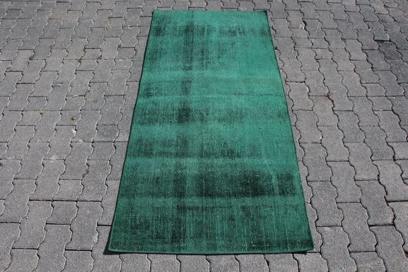 2,5x5,4 ft grüner Perserteppich, elegante Wohndekoration