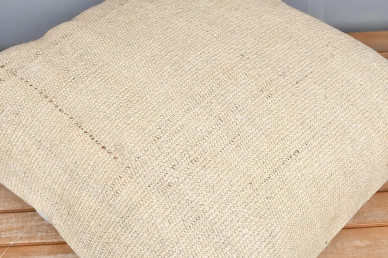 Antique Pillows, 24x24 Beige Pillow Case, Kilim Cushion Sham, Sustainable Cushion Case, Farmhouse Pillow Cover, Pillow Case, Boho Pillow - 3