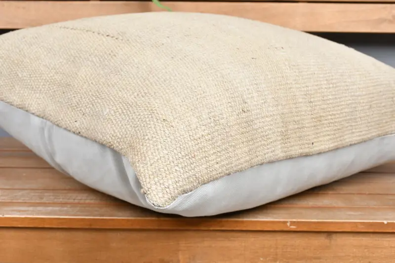 Antique Pillows, 24x24 Beige Pillow Case, Kilim Cushion Sham, Sustainable Cushion Case, Farmhouse Pillow Cover, Pillow Case, Boho Pillow - 4