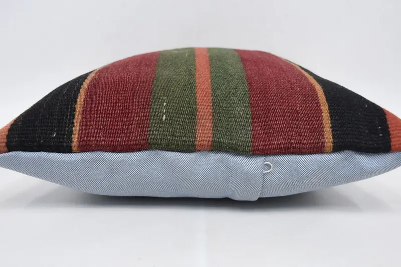 Kilim Pillow, Pillow Sham, Turkish Pillow, Aesthetic Pillow Case, Vintage Kilim Throw Pillow, Customized Cushion Cover, 14x14 Red Pillow Case - 5