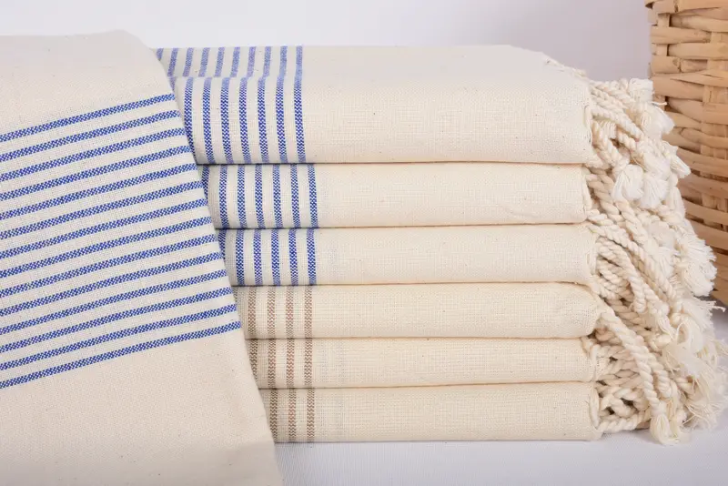 Personalized Bridesmaid Gift Sax Blue Striped Towel, 67x40 Inches