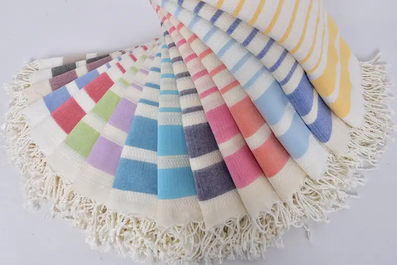 Employee Gifts, Bridal Shower Gift, Absorbent towel, Beach towel, Sand-resistant Turkish towel for the beach, 70x40 Cotton Striped Towel - 3