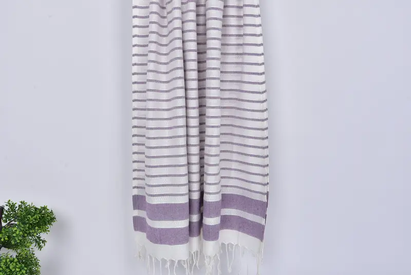 Employee Gifts, Bridal Shower Gift, Absorbent towel, Beach towel, Sand-resistant Turkish towel for the beach, 70x40 Cotton Striped Towel - 7
