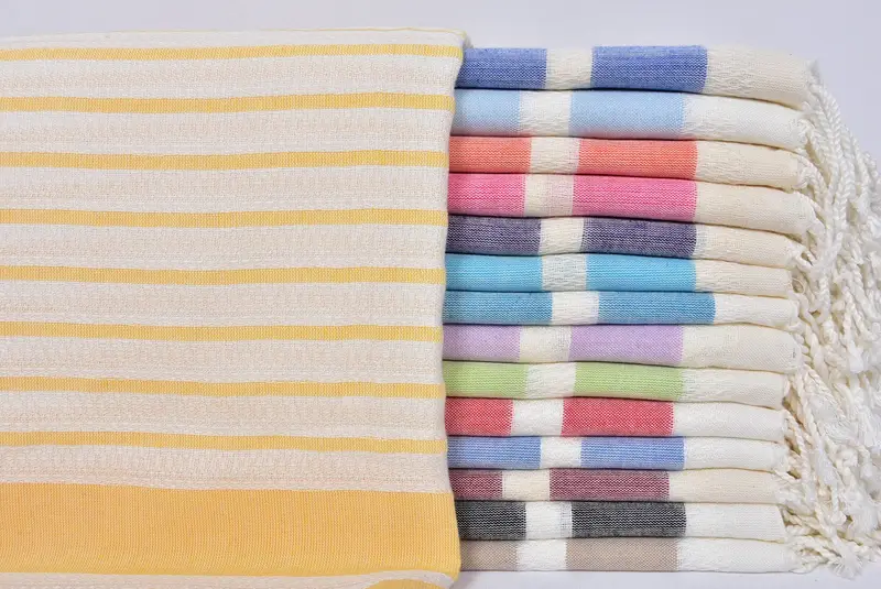 Employee Gifts, Bridal Shower Gift, Absorbent towel, Beach towel, Sand-resistant Turkish towel for the beach, 70x40 Cotton Striped Towel - 1