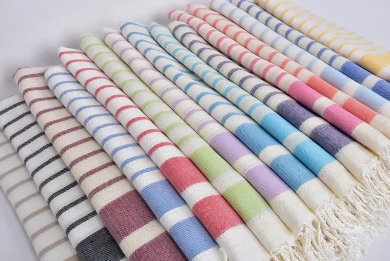 Employee Gifts, Bridal Shower Gift, Absorbent towel, Beach towel, Sand-resistant Turkish towel for the beach, 70x40 Cotton Striped Towel - 5