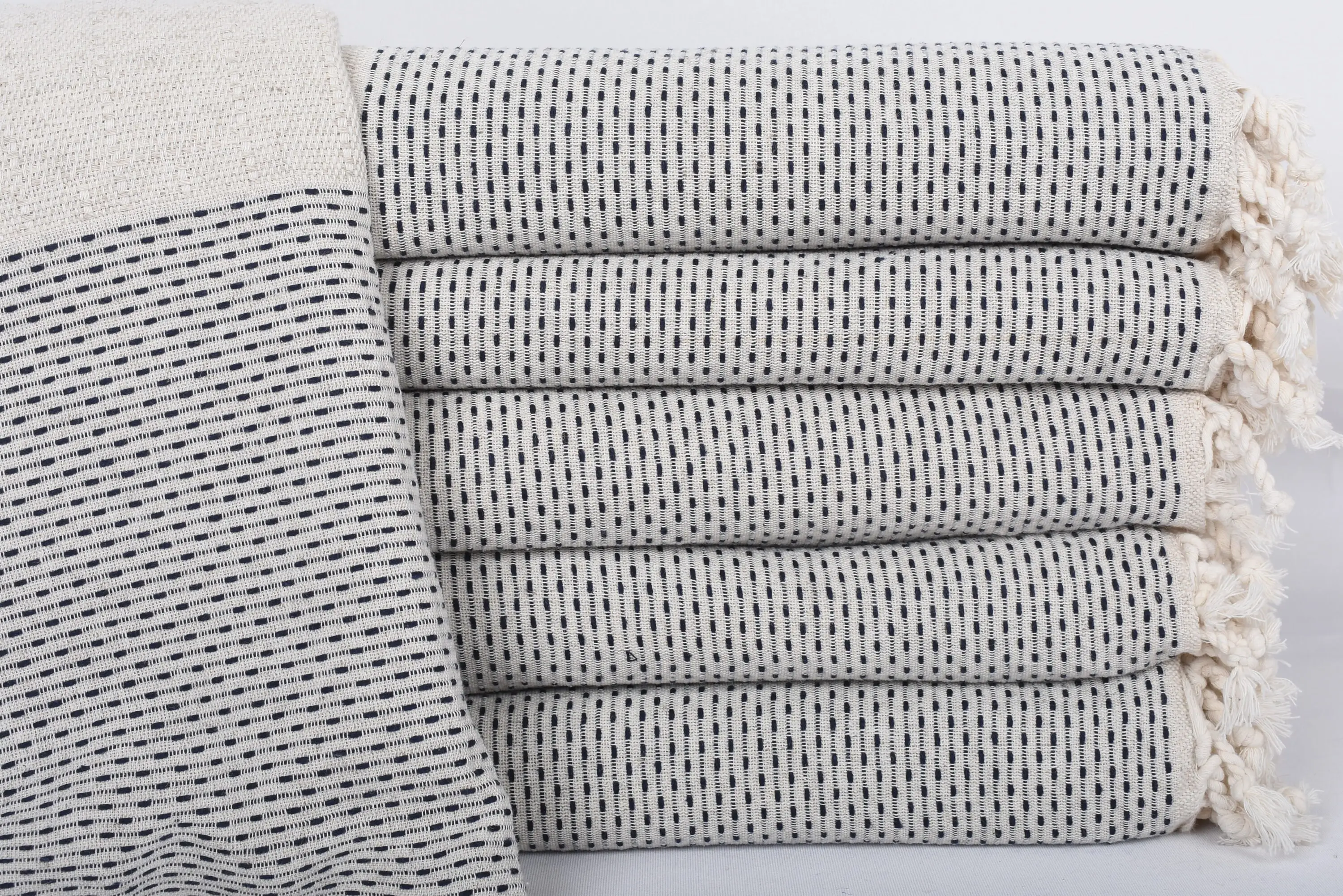 Bedspread Couch Throw Blanket Navy Polka Dot, 95x95 Inches - 1