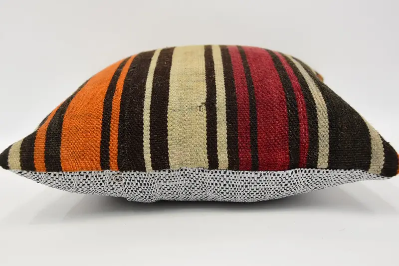 Sofa Pillow Sham, Handmade Rug Seat Cushion, Kilim Pillow Cover, Pillow Cover, 12x12 Brown Cushion Cover, Kilim Pillow, Pillow for Couch - 5