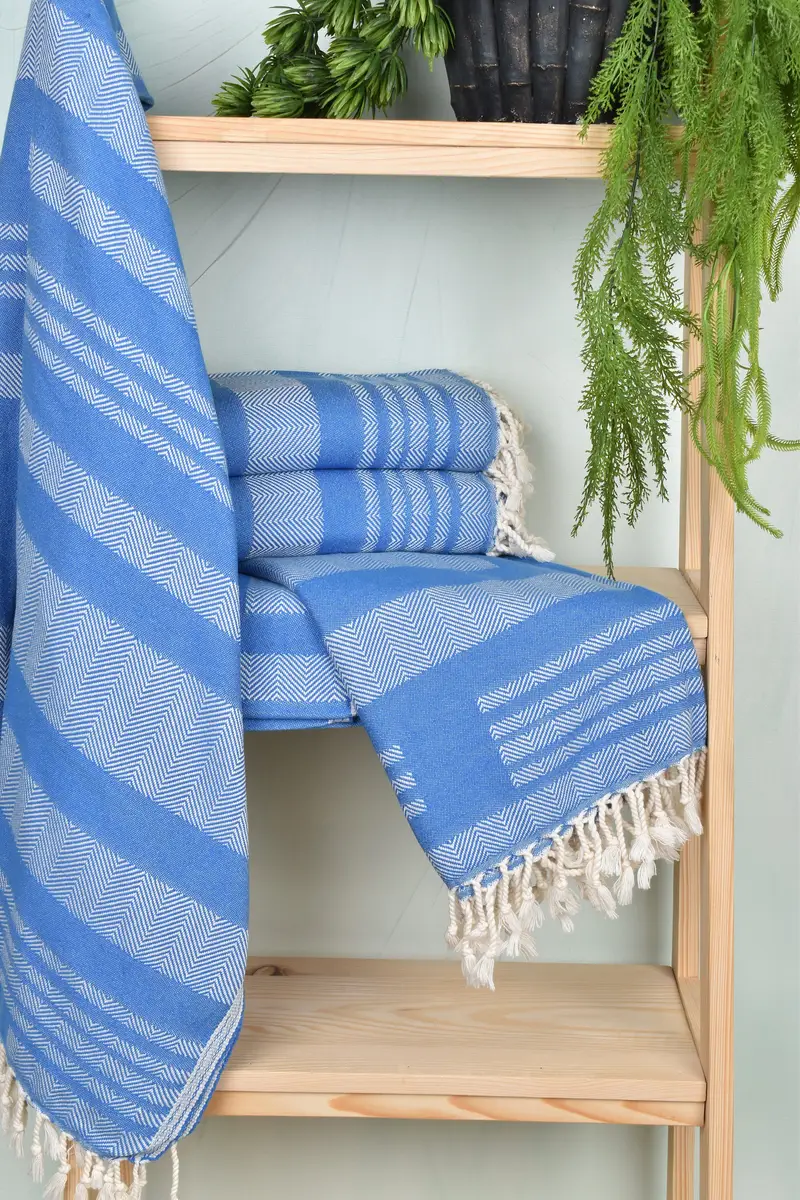 68x38 Cotton Chevron Towel, Home Decor Gifts, Best Friend Gift, Gift For Best Friend, Sand-free towel, Sand-Resistant Peshtemal, Beach Size Towel - 6