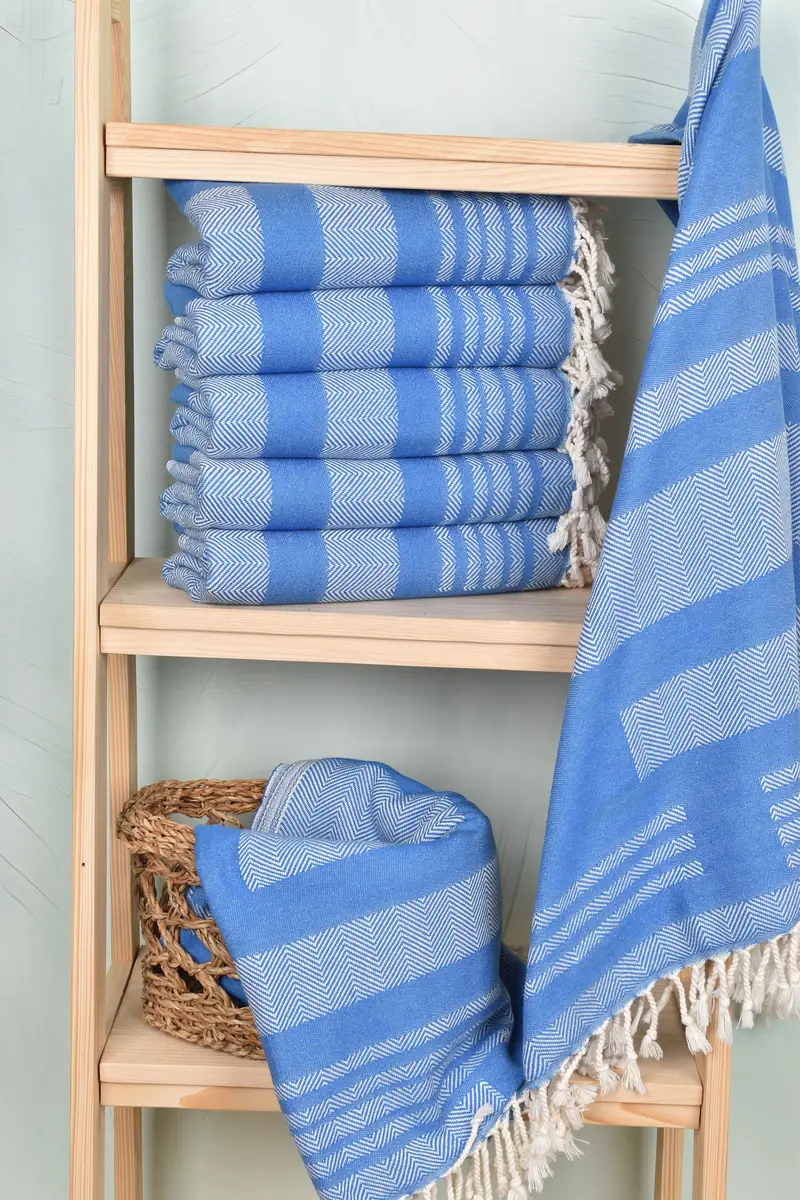 68x38 Cotton Chevron Towel, Home Decor Gifts, Best Friend Gift, Gift For Best Friend, Sand-free towel, Sand-Resistant Peshtemal, Beach Size Towel - 3