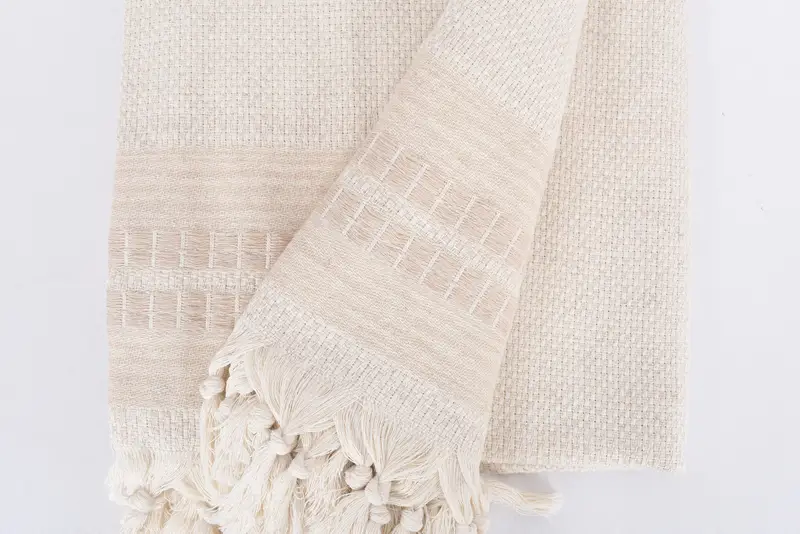 Large Beach Towel Personalized, Throw Blanket, 96x94 Linen Striped Towel, Turkish Blanket, Merry Christmas Gifts, Organic Throw, Personalized Gifts - 8