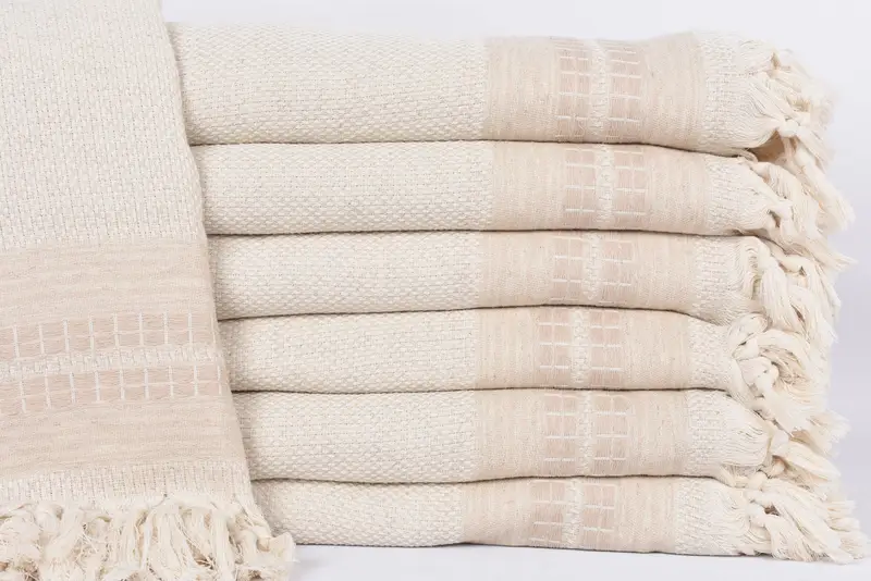 Large Beach Towel Personalized, Throw Blanket, 96x94 Linen Striped Towel, Turkish Blanket, Merry Christmas Gifts, Organic Throw, Personalized Gifts - 1