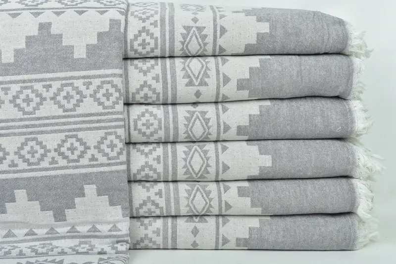 86x56 Cotton Kilim Towel, Home Decor Blankets, Turkish Beach Blanket, Custom Wedding Gifts, Housewarming Gift, Bridal Shower Gift, Aesthetic Blanket - 2