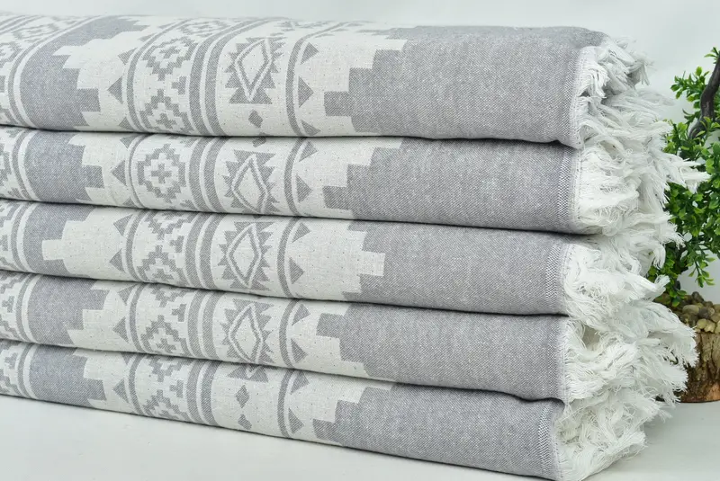86x56 Cotton Kilim Towel, Home Decor Blankets, Turkish Beach Blanket, Custom Wedding Gifts, Housewarming Gift, Bridal Shower Gift, Aesthetic Blanket - 4