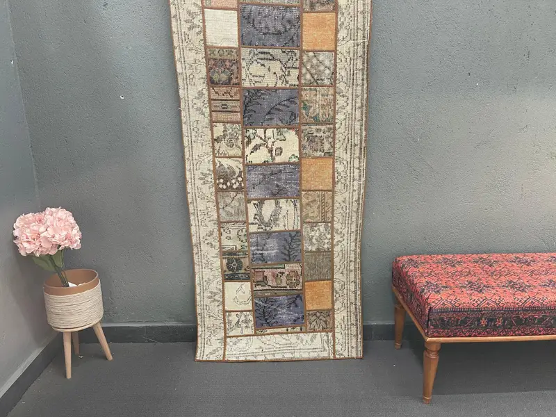 2.6x6.4 ft Turkish Rug, Accent Vintage Rug, Brown Rug - 1