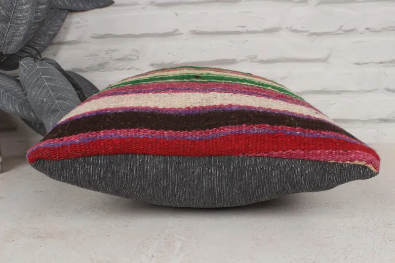 Natural Cushion Case, Bolster Pillow Case, Turkish Pillow, Pillow Cover, 14x14 Red Cushion Cover, Boho Pillow Sham Cover, Pillow for Couch - 5