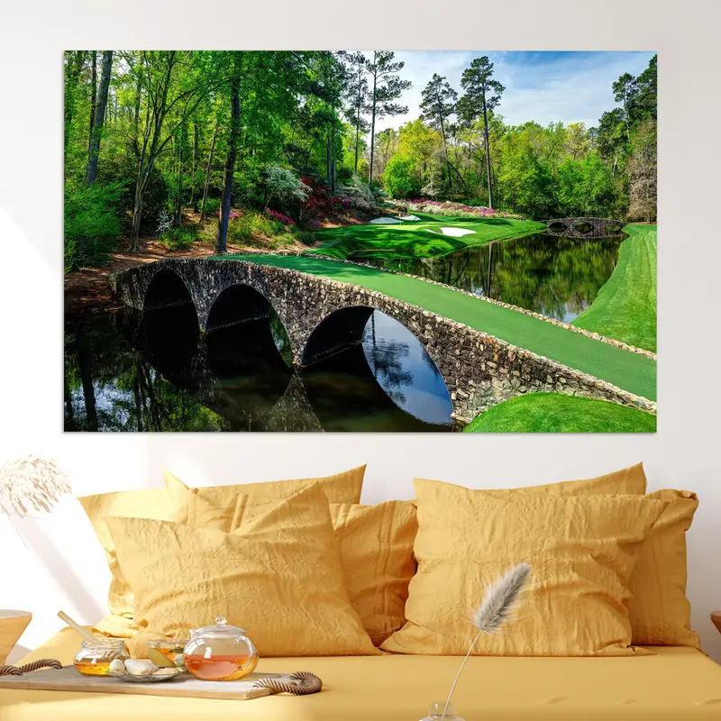 エレガントなプリントガラス: 自然の風景、ゴルフコース、グリーンテーマ