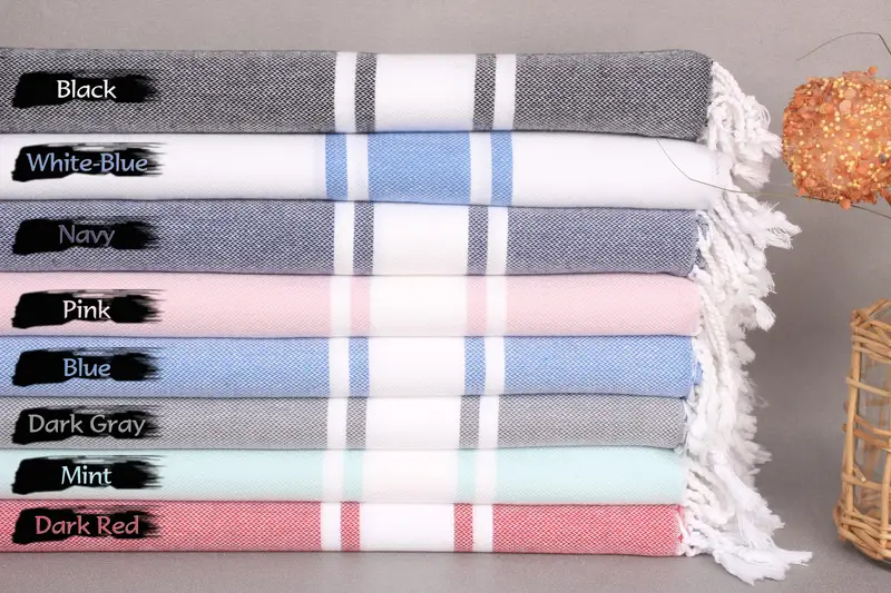 36x24 Cotton Striped Towel, Personalized Gift For Her, Handmade Gift, Kitchen Towel, Turkish Hand Towel, Gifts For Him, Personalized Kitchen Towel - 1