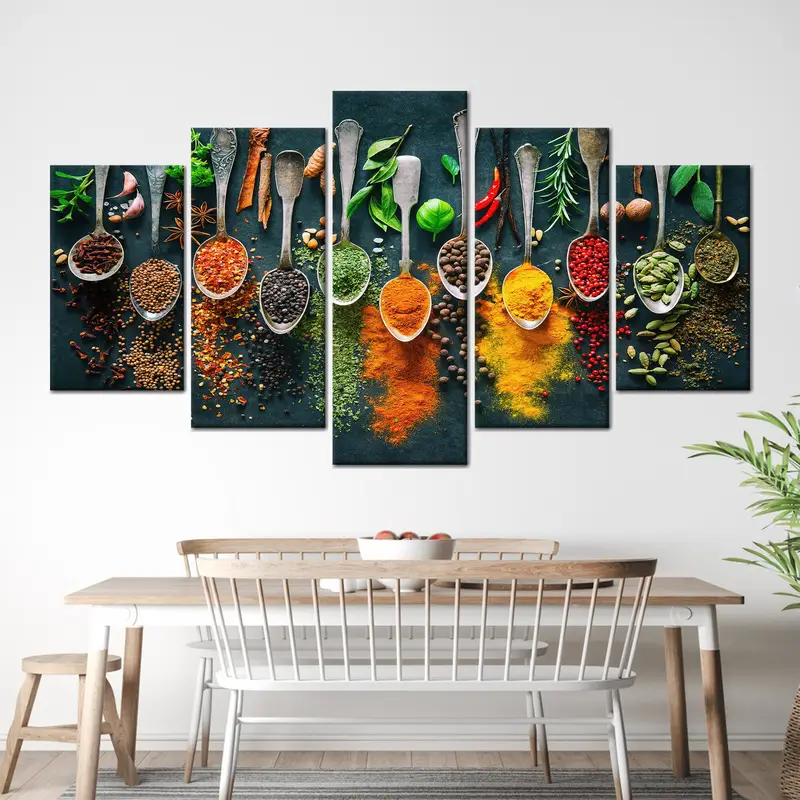 Spices Wall Art, Indian Spices Canvas, Dining Room Decor, Canvas Wall Art, Kitchen Decor, Food Wall Art, Contemporary Wall Decor, Canvas Art - 7