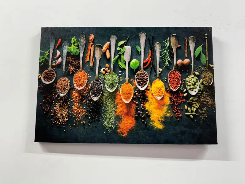 Spices Wall Art, Indian Spices Canvas, Dining Room Decor, Canvas Wall Art, Kitchen Decor, Food Wall Art, Contemporary Wall Decor, Canvas Art - 4